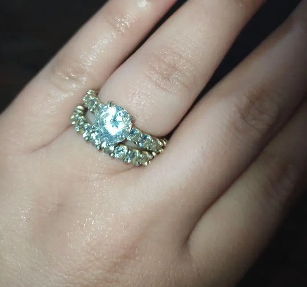 حلقه و پشت حلقه نقره اصل|جواهرات|بیضا, |دیوار