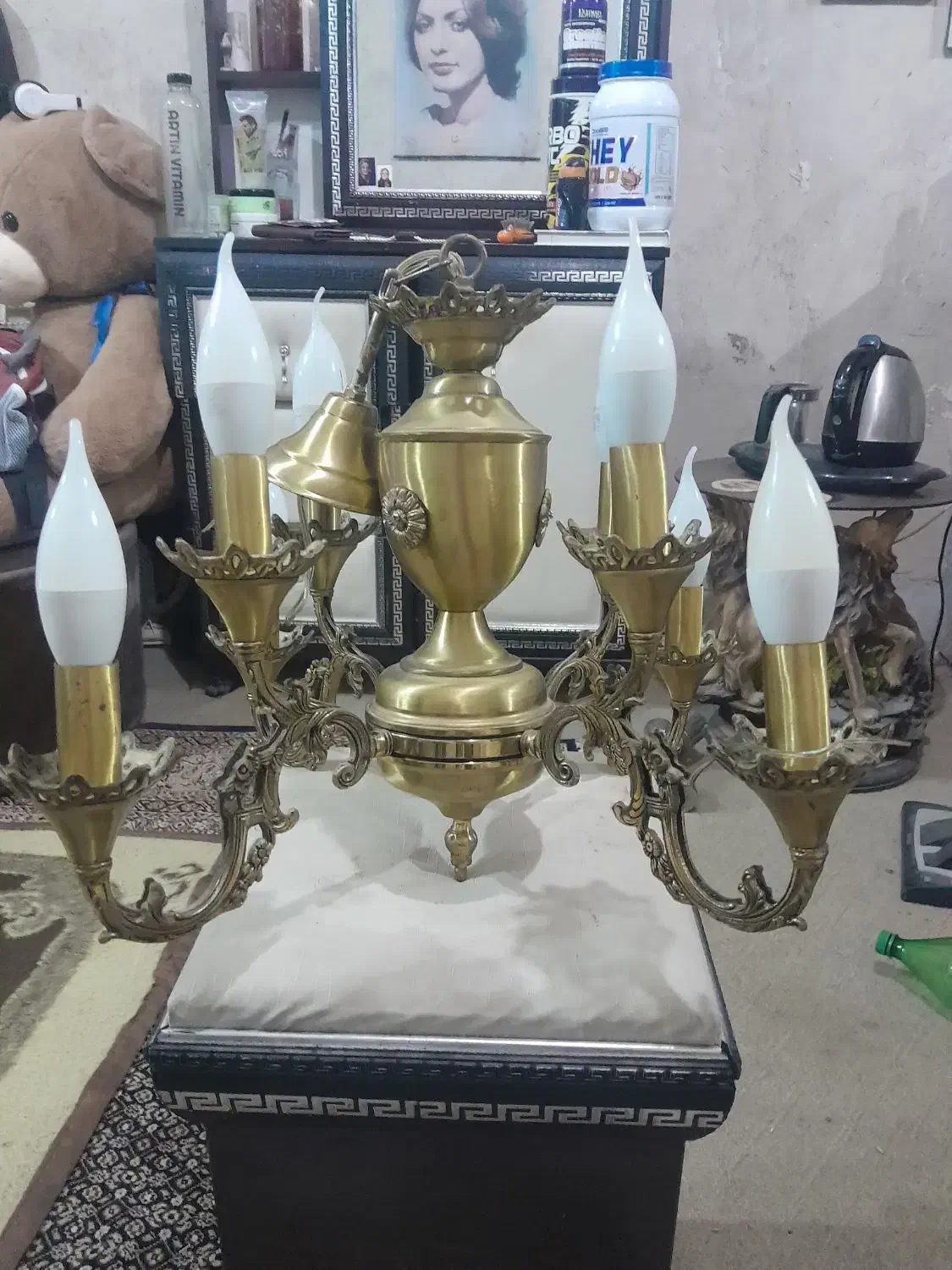 لوستر برنز|لوستر و چراغ آویز|تبریز, |دیوار