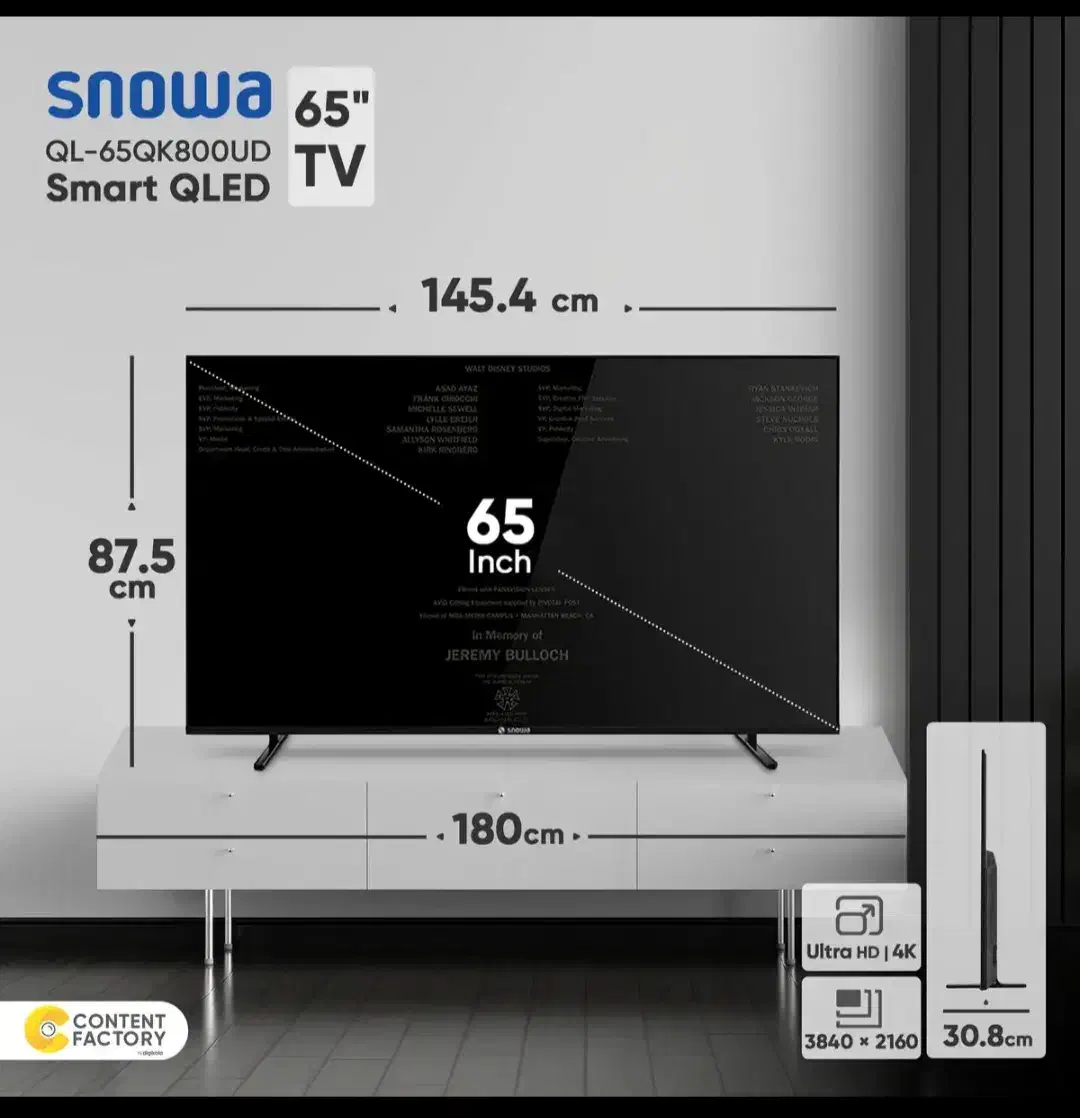 تلویزیون ۶۵ اینج Qled اسنوا|تلویزیون و پروژکتور|یزد, |دیوار
