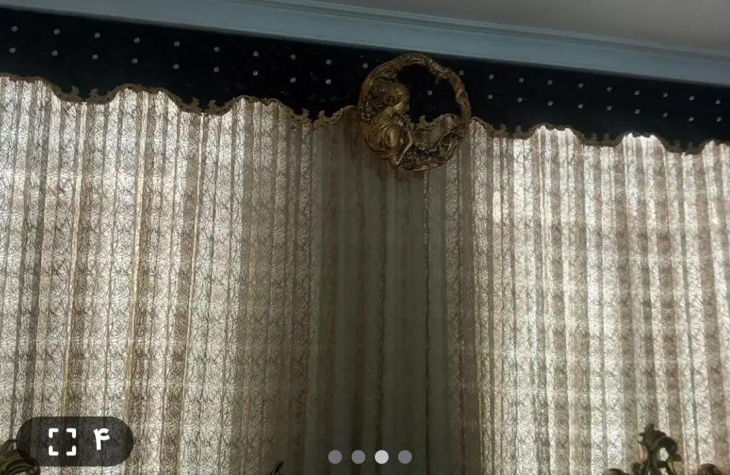 پرده با دوعدد والان وکتیبه در حد نو تمیز وشیک|پرده، رانر، رومیزی|هشتگرد, شهرک آپادانا|دیوار