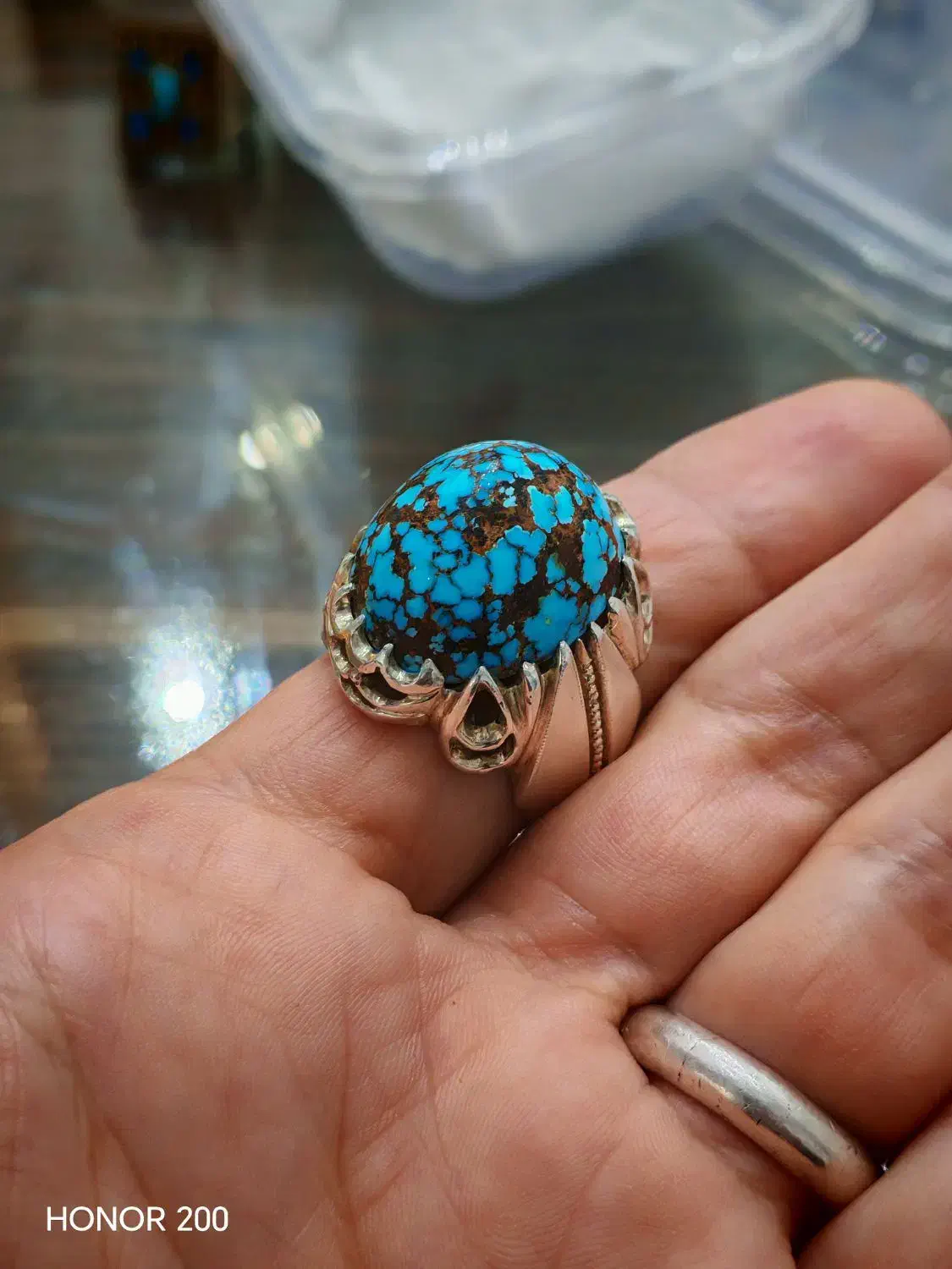 انگشتر فیروزه ناب نیشابوری مغز سنگ|جواهرات|بجنورد, |دیوار