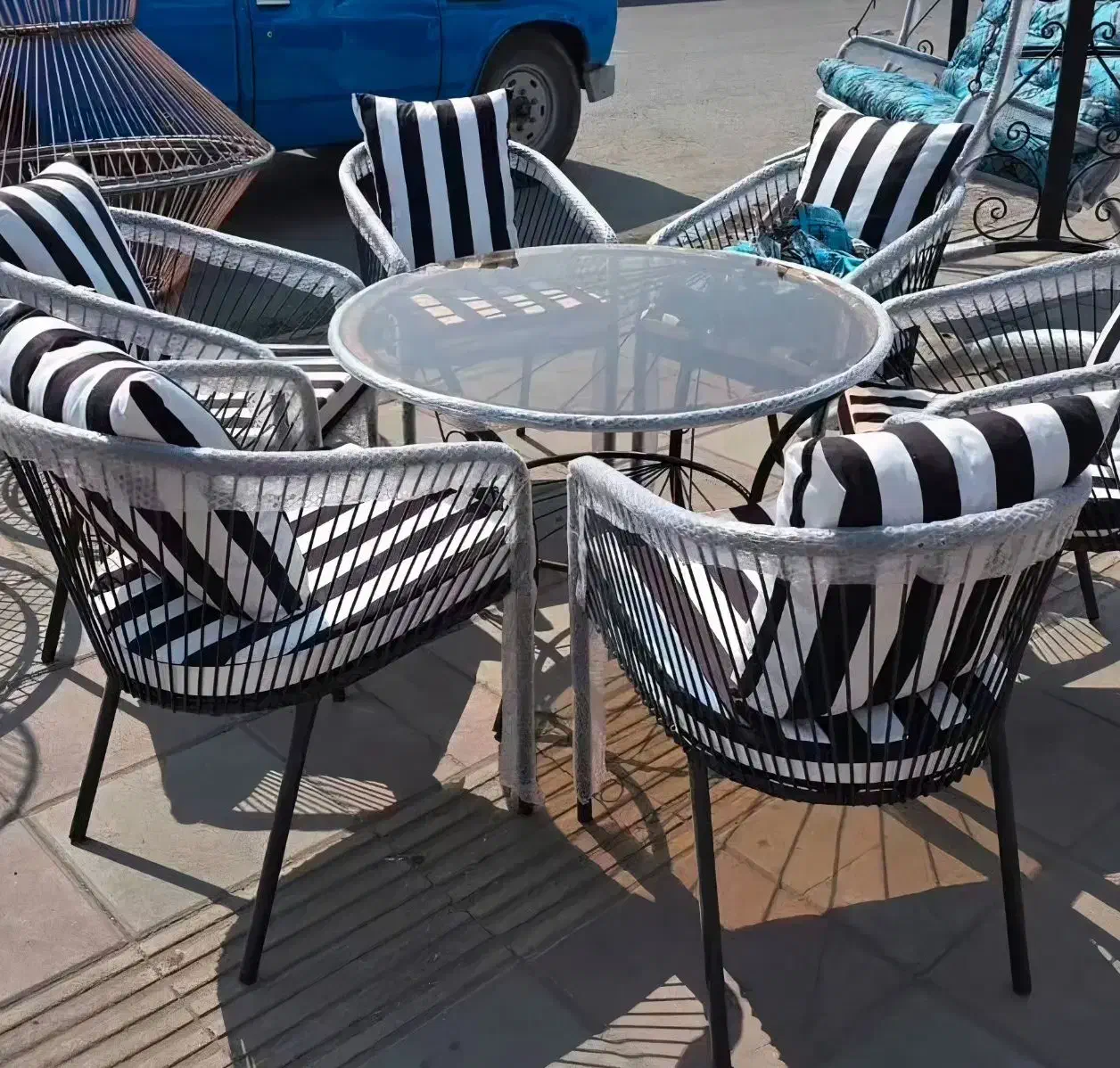 میز صندلی باغی فلزی/طرح کارینا|میز و صندلی غذاخوری|کرج, شهرک سهرابیه|دیوار