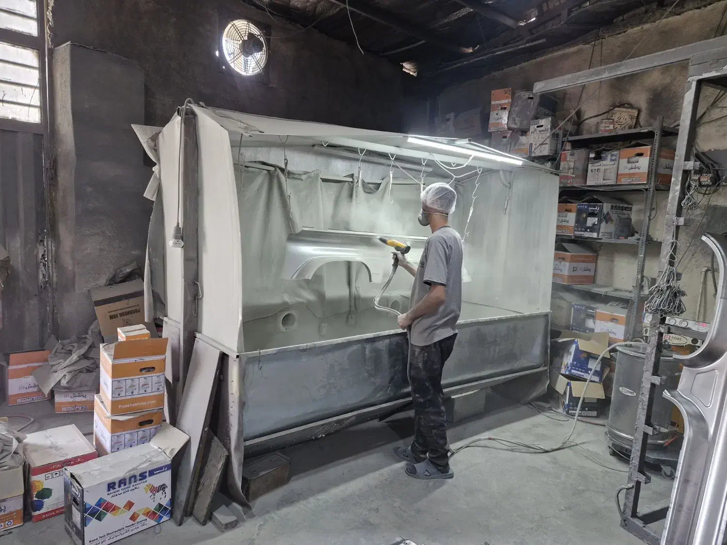 خط رنگ استاتیک|ماشینآلات صنعتی|بومهن, |دیوار