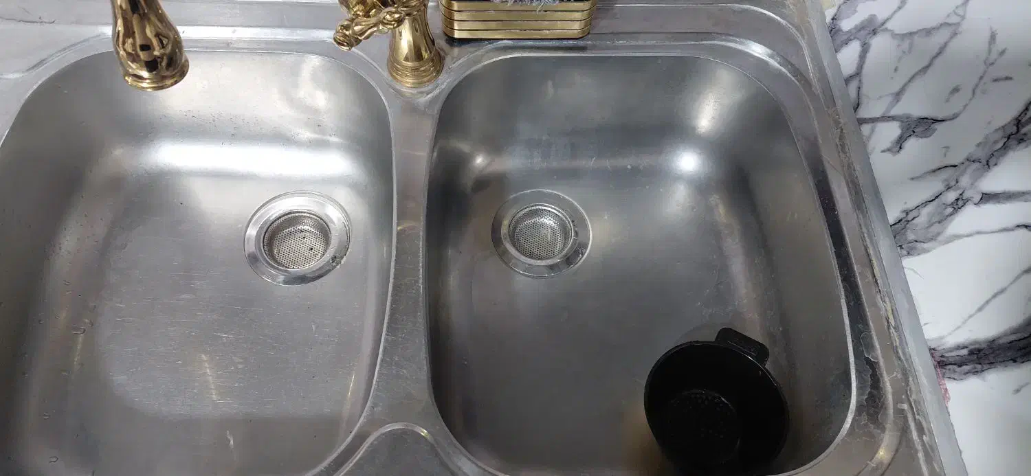 سینک ۱۲۰ در ۶۰ دو لگن سالم بدون پوسیدگی روکار|آبچکان و نظمدهنده ظروف|کرج, حصارک پایین|دیوار