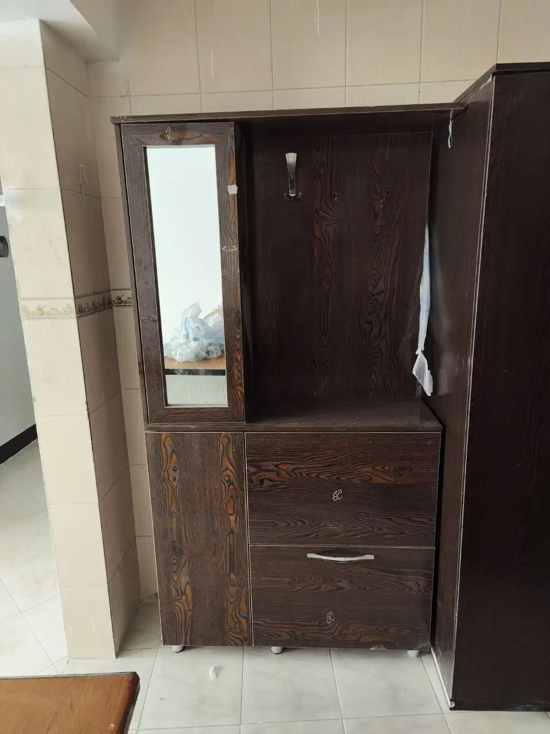 کمد و جاکفشی آینه دار تمام MDF|مبلمان خانگی و میز عسلی|شیراز, ترمینال باربری|دیوار