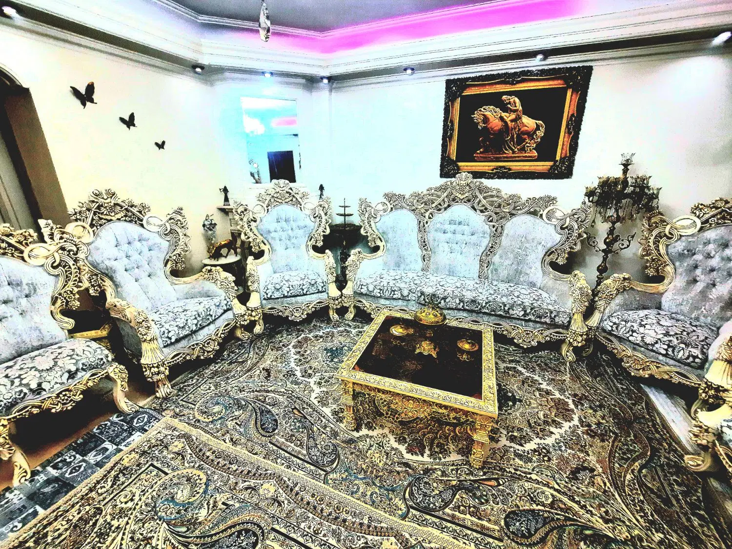 سرویس ۹ نفره مبلمان استیل باغذاخوری وارداتی|مبلمان خانگی و میز عسلی|تهران, بهمن یار|دیوار