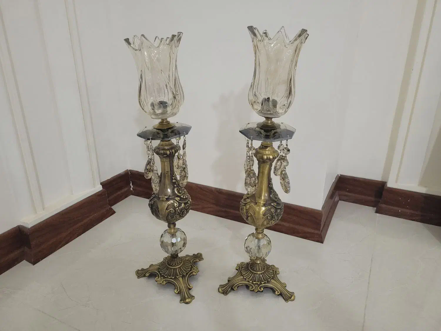 شمعدان باپایه های برنج|لوستر و چراغ آویز|فردیس, شهرک شهید حسینی|دیوار