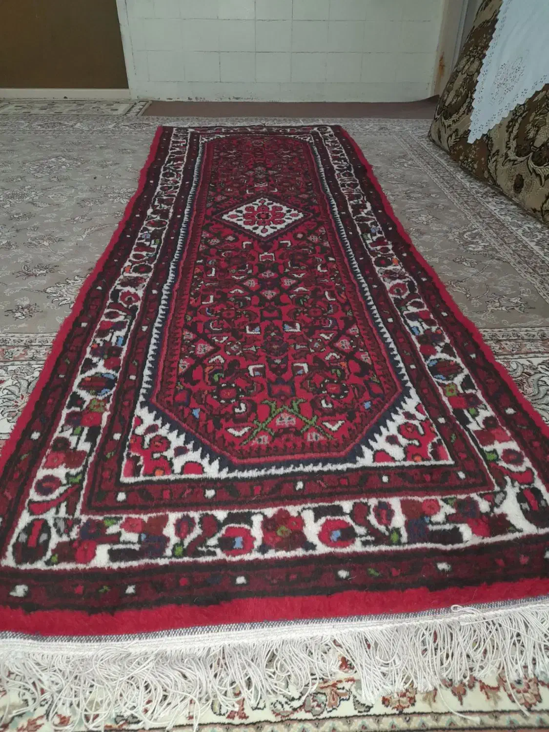 قالی دست بافت کناره نونو|فرش|اراک, |دیوار