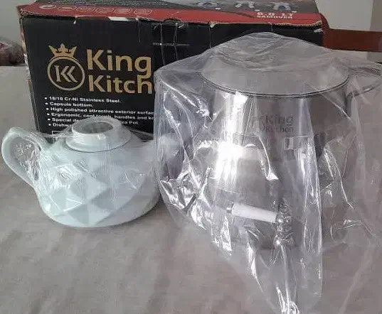 کتری قوری استیل شیردار در حد نو|قوری، کتری، قهوهساز دستی|تهران, گلستان (شهرک راه آهن)|دیوار