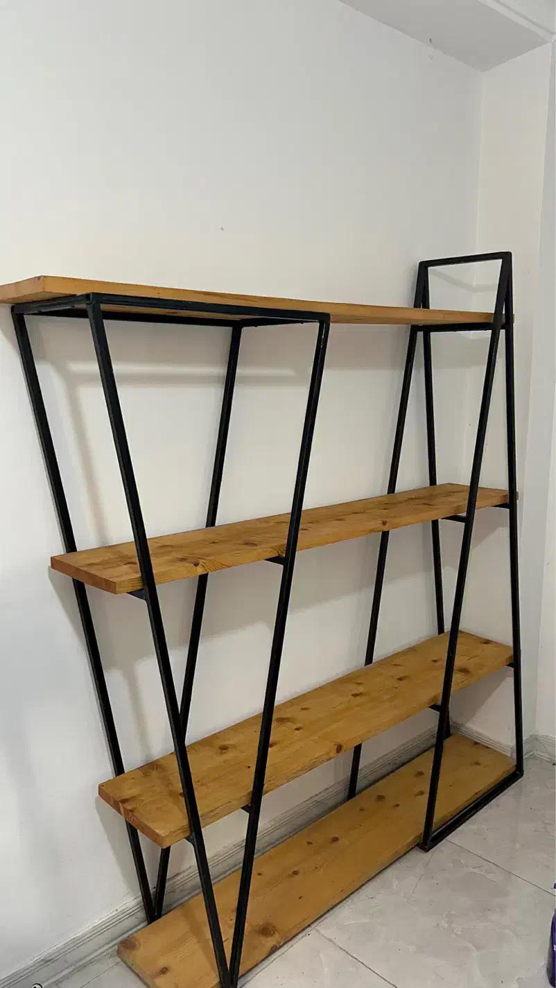 شلف ایستاده اهنی چوبی|کتابخانه، شلف، قفسههای دیواری|لنگرود, |دیوار