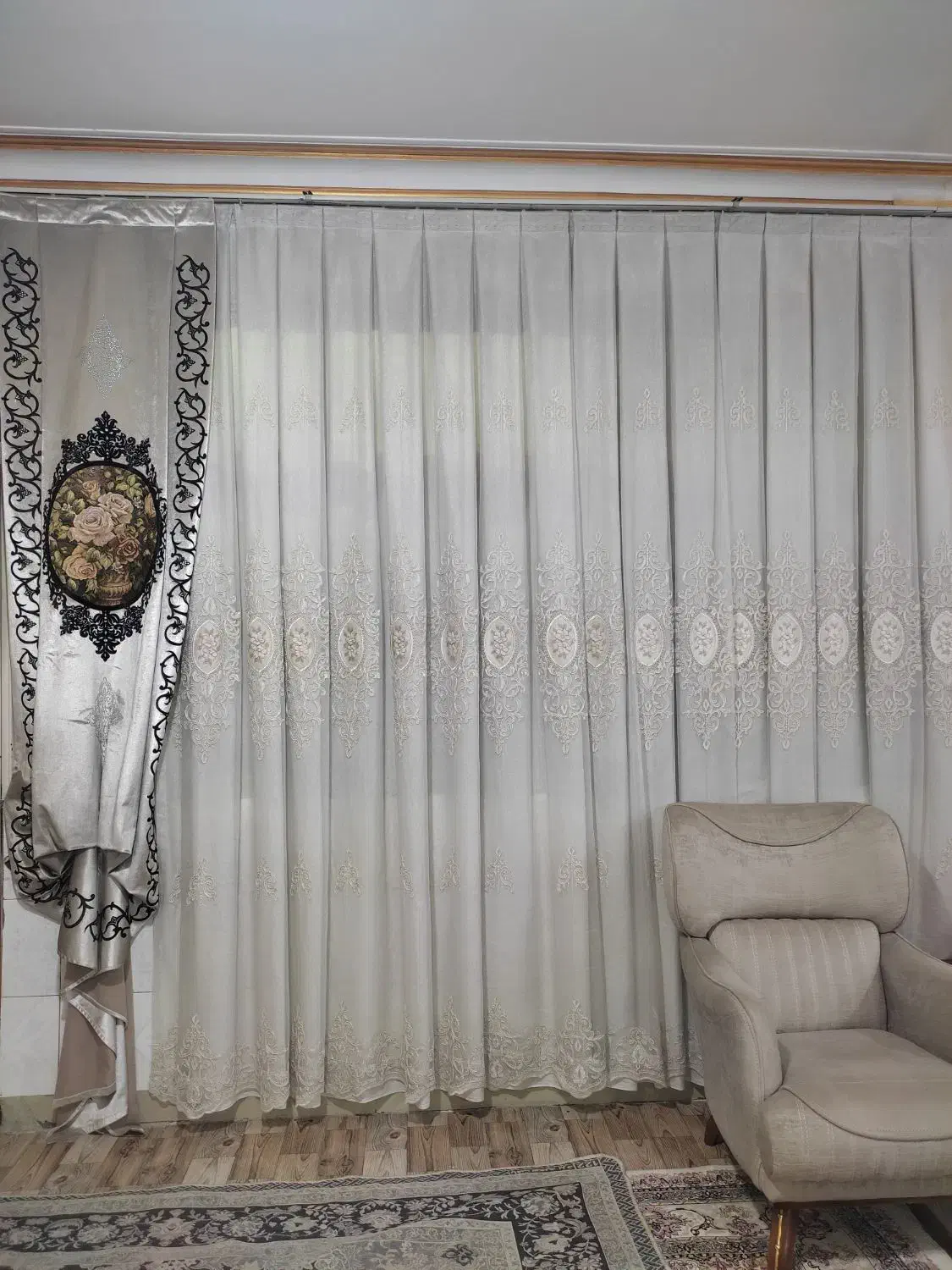 پرده زیرا وحریر|پرده، رانر، رومیزی|نسیم‌شهر, |دیوار