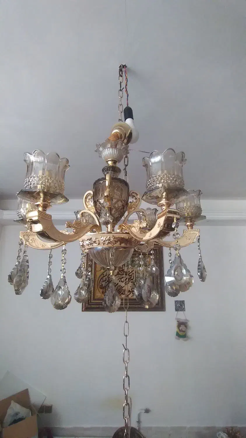 لوستر ۶ شاخه|لوستر و چراغ آویز|باسمنج, |دیوار