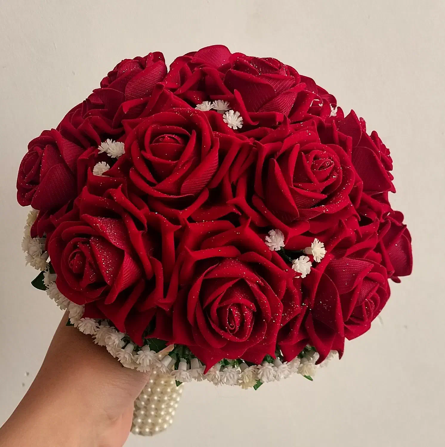 دسته گل عروس رز مخمل|گل مصنوعی|سبزوار, گلشن|دیوار