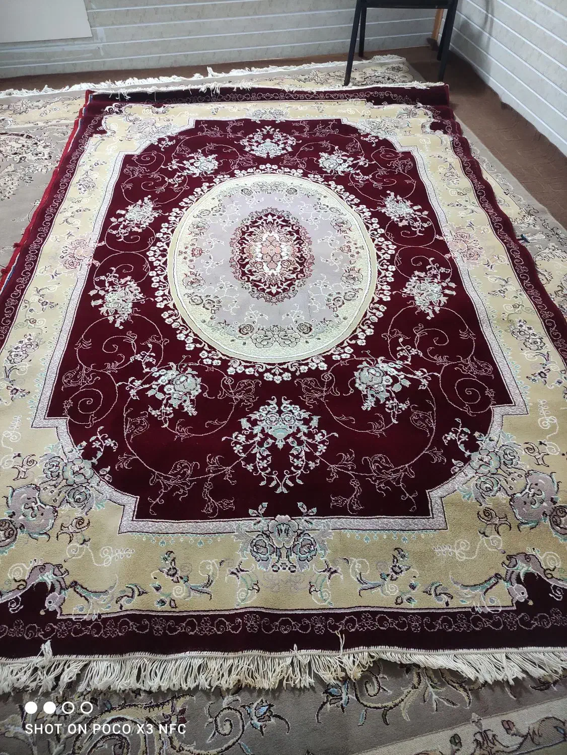 دو عدد قالی شش متری ویک گلیم شش متری|فرش|مزرعه کتول, |دیوار