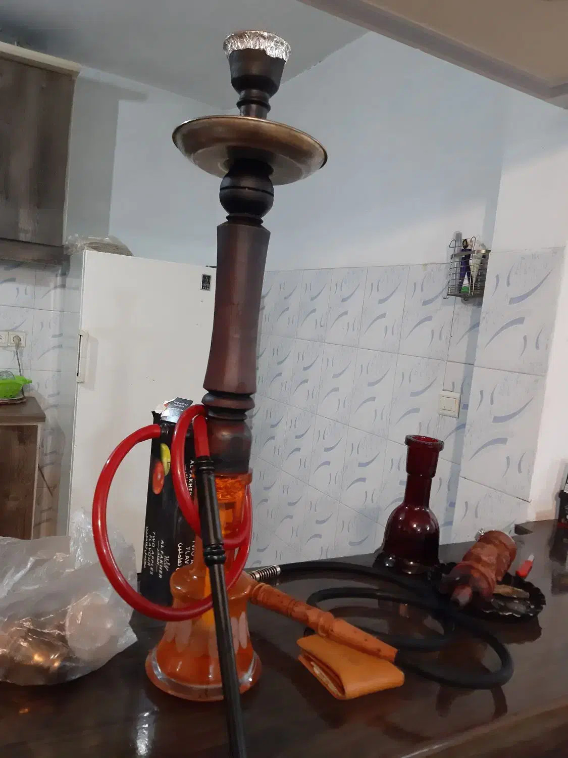 قلیون دو سیب چوب سرخ|صنایع دستی و سایر لوازم تزئینی|شهریار, شهرک بهاران (ویره)|دیوار