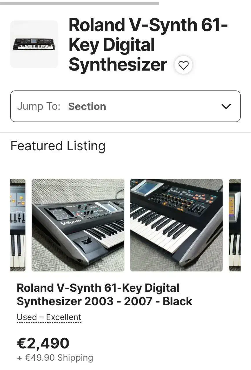 فروش سینتی سایزر roland v-synth در حد نو|پیانو، کیبورد، آکاردئون|مشهد, شهید فرامرز عباسی|دیوار