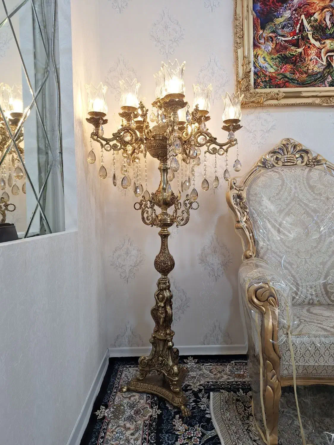 لوستر کنار سالنی|لوستر و چراغ آویز|مشهد, سرافرازان|دیوار