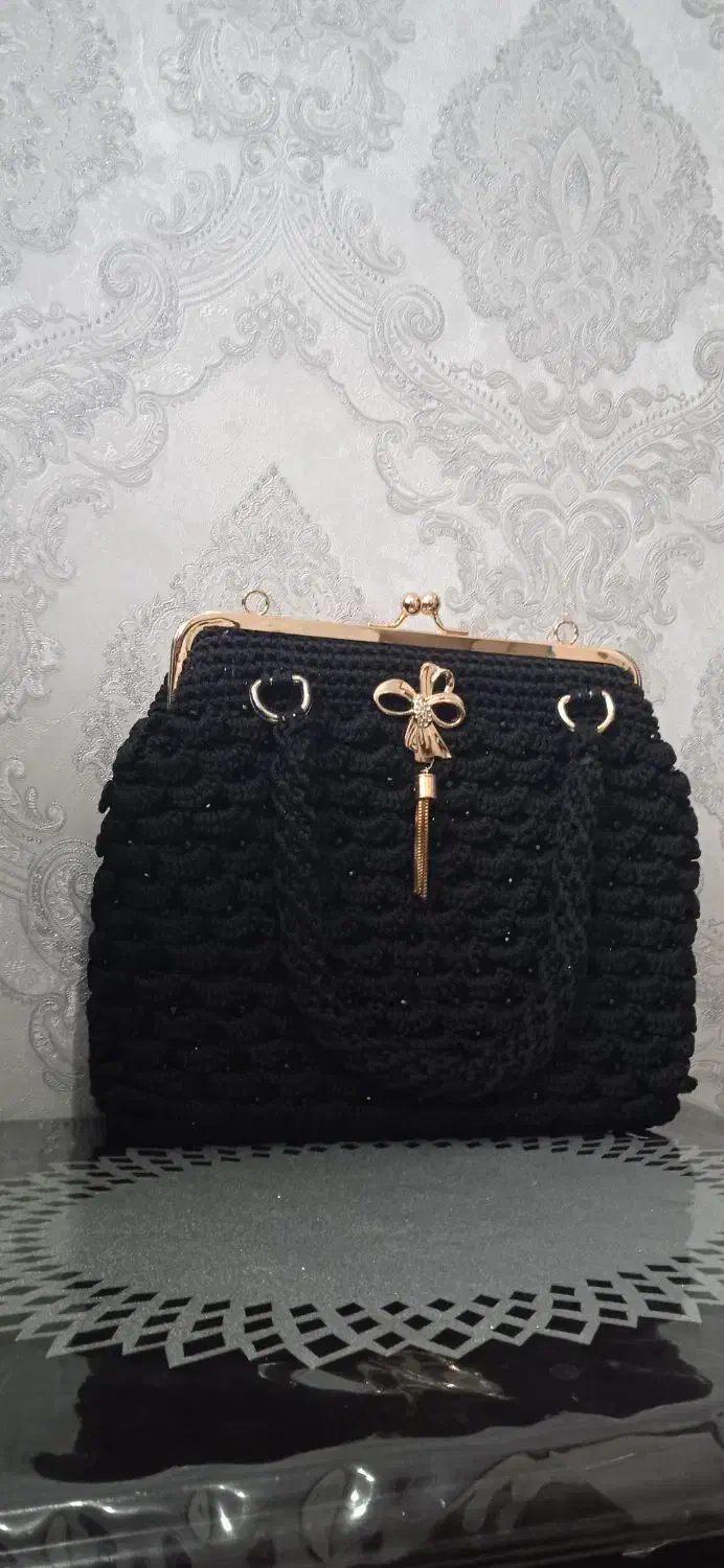 کیف دست بافت مکرومه|کیف، کفش، کمربند|سهند, |دیوار