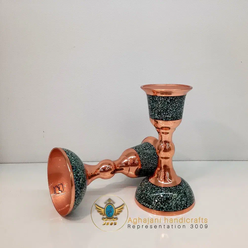 آینه شمعدان فیروزه و مس برند آقاجانی|آینه|تهران, ستارخان|دیوار