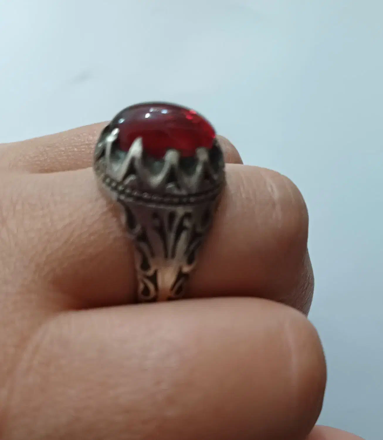 انگشتر نقره سنگ عقیق|جواهرات|مراغه, |دیوار