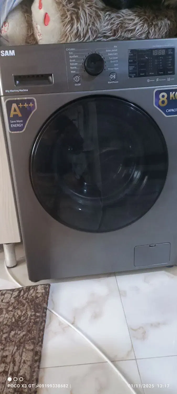 لباسشویی 8 کیلیویی سام|ماشین لباسشویی و خشک‌کن لباس|قدس, شهرک فرزان|دیوار