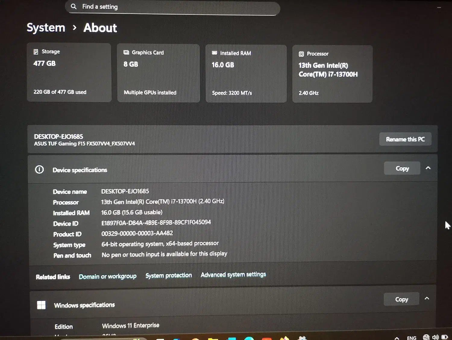 لپ تاپ ایسوس تاف گیمینگ fx507  i7|رایانه همراه|کاشان, سلطان امیر احمد|دیوار