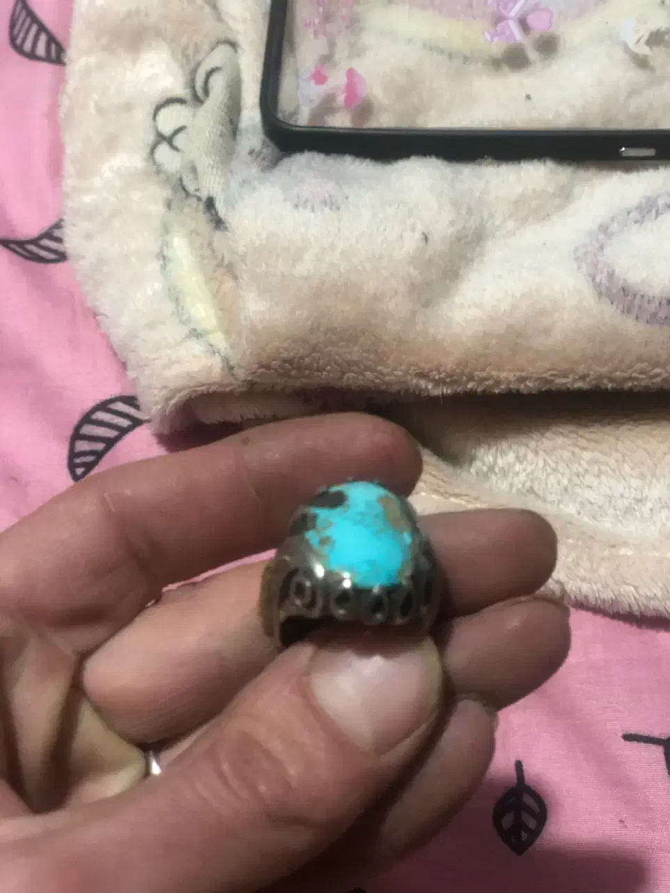 انگشتر نقره نگین فیروزه اصل|جواهرات|تهران, بریانک|دیوار