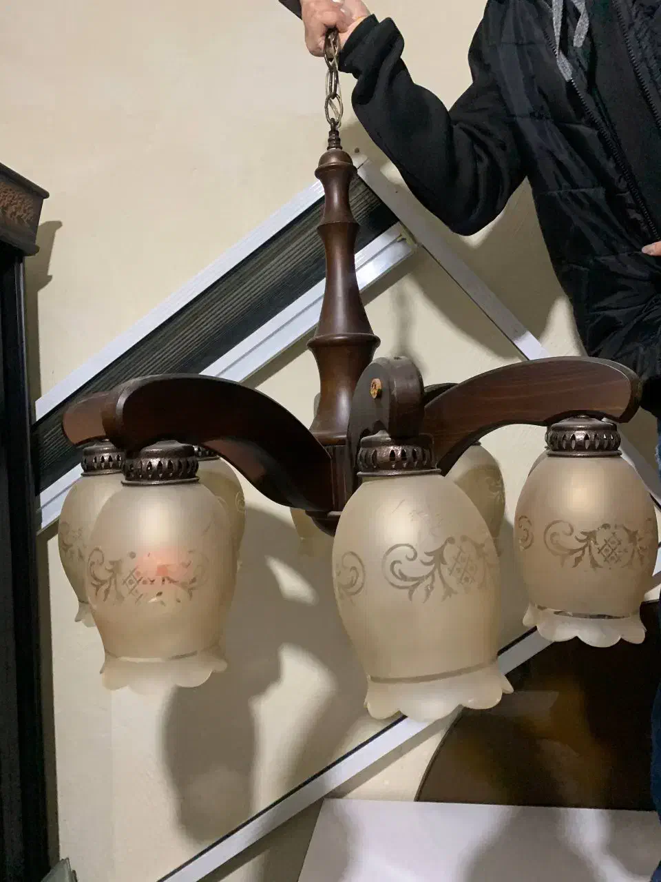 لوستر چوب|لوستر و چراغ آویز|کرج, باغستان|دیوار