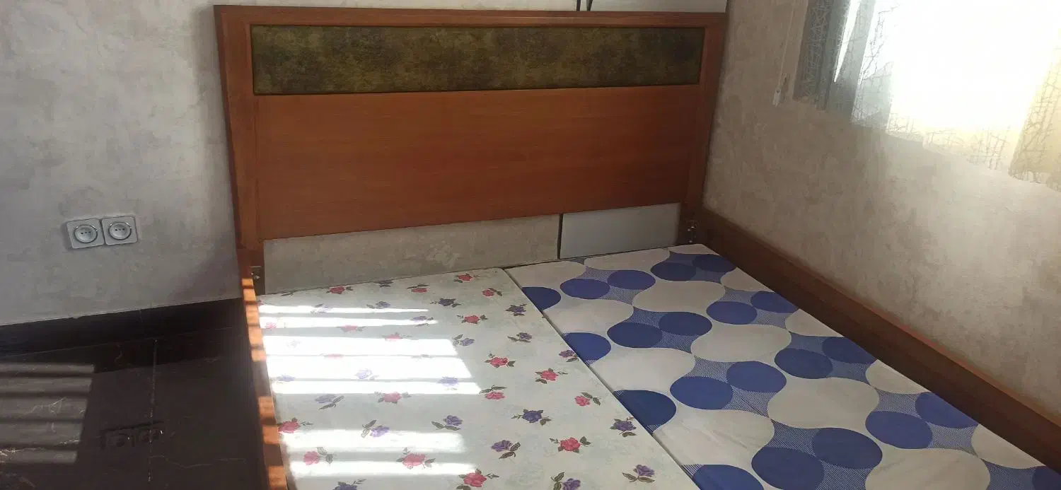 تختخواب دونفره چوب|تخت و سرویس خواب|پرند, فاز ۲|دیوار