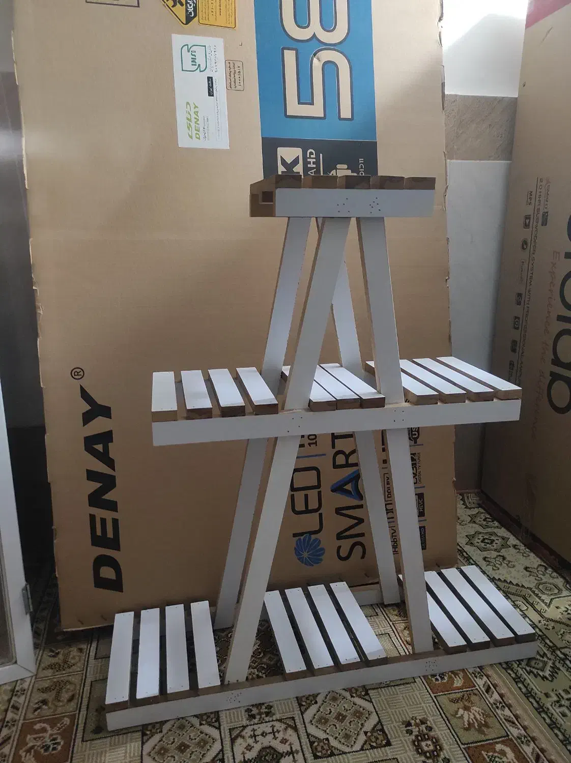 فروش استند چوبی مخصوص نگه داری گلدان|صنایع دستی و سایر لوازم تزئینی|خرمدره, |دیوار