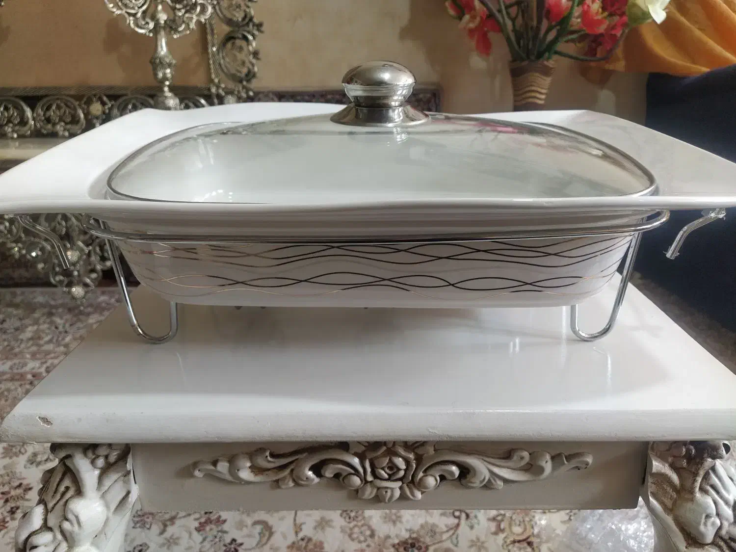 سوفله خوری چینی با وارمر سه شعله|ظروف سرو و پذیرایی|فردیس, شهرک ارم|دیوار