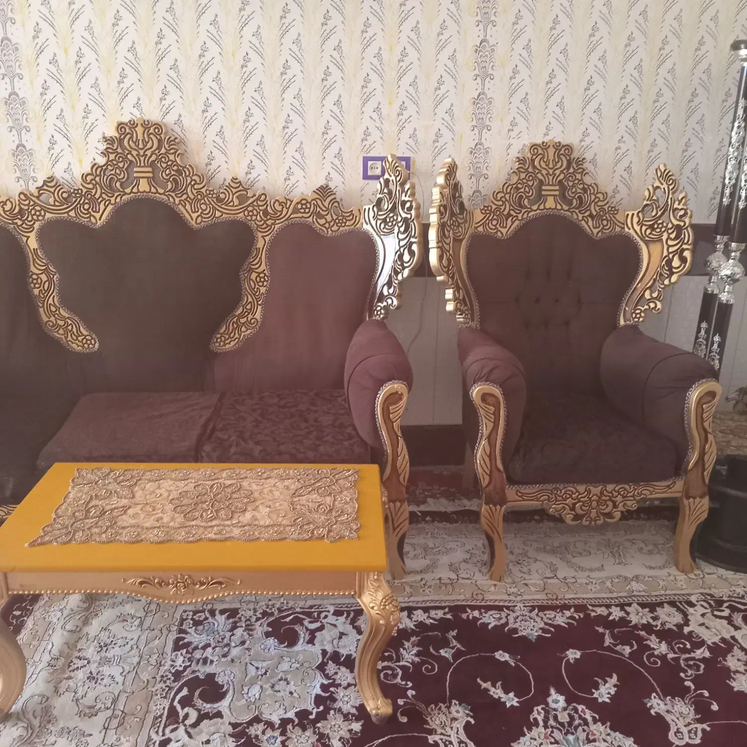 مبلمان ۷نفره|مبلمان خانگی و میز عسلی|تاکستان, |دیوار