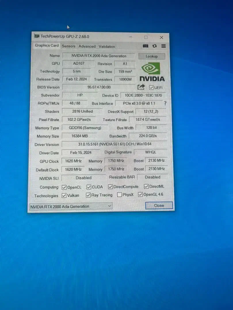 NVIDIA RTX 2000 ADA 16G|قطعات و لوازم جانبی رایانه|تهران, میدان ولیعصر|دیوار