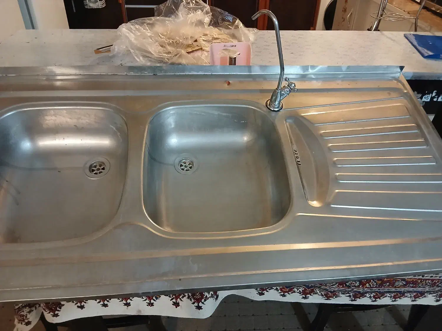 سینک دوقلو|آب‌چکان و نظم‌دهنده ظروف|بهبهان, |دیوار