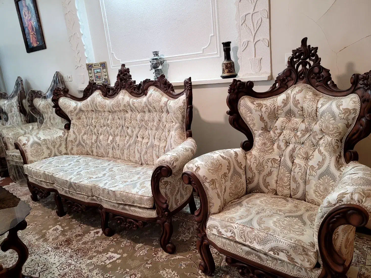 یک دست مبل ۹ نفره استیل همراه بوفه|مبلمان خانگی و میز عسلی|گلپایگان, |دیوار