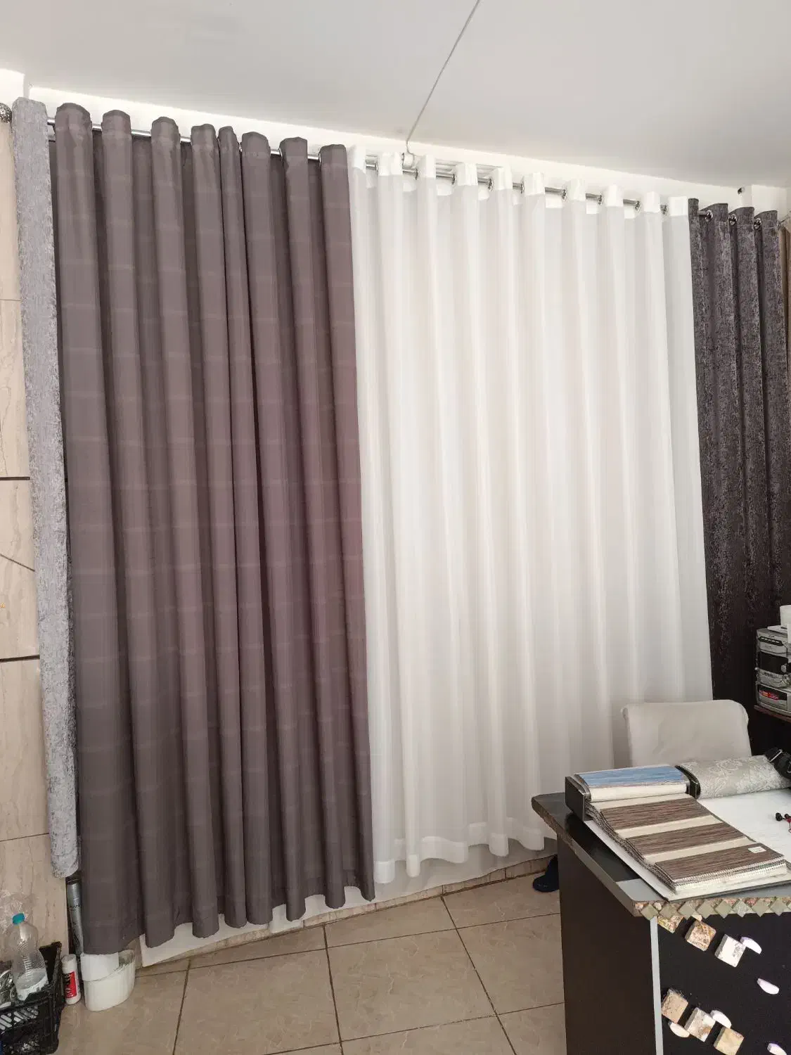 پرده پانچ اقتصادی با لوازم نصب|پرده، رانر، رومیزی|اصفهان, امیرعرب|دیوار