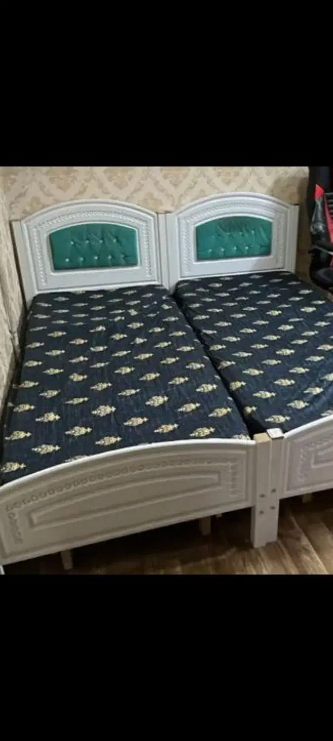 تخت تک نفره دو عدد|تخت و سرویس خواب|قم, باغ پنبه|دیوار