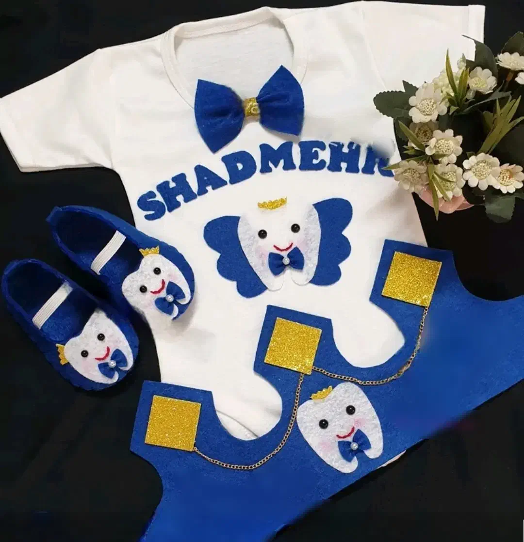 ست سه تیکه دندونی 350|کفش و لباس بچه|مشهد, موسوی قوچانی|دیوار