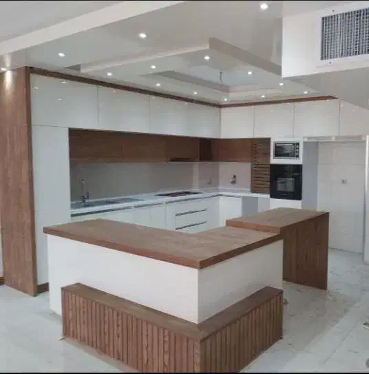 کابینت آشپزخانه هایگلاس/ممبران/سفید/طلایی کدjj009|مصالح و تجهیزات ساختمان|ملایر, |دیوار