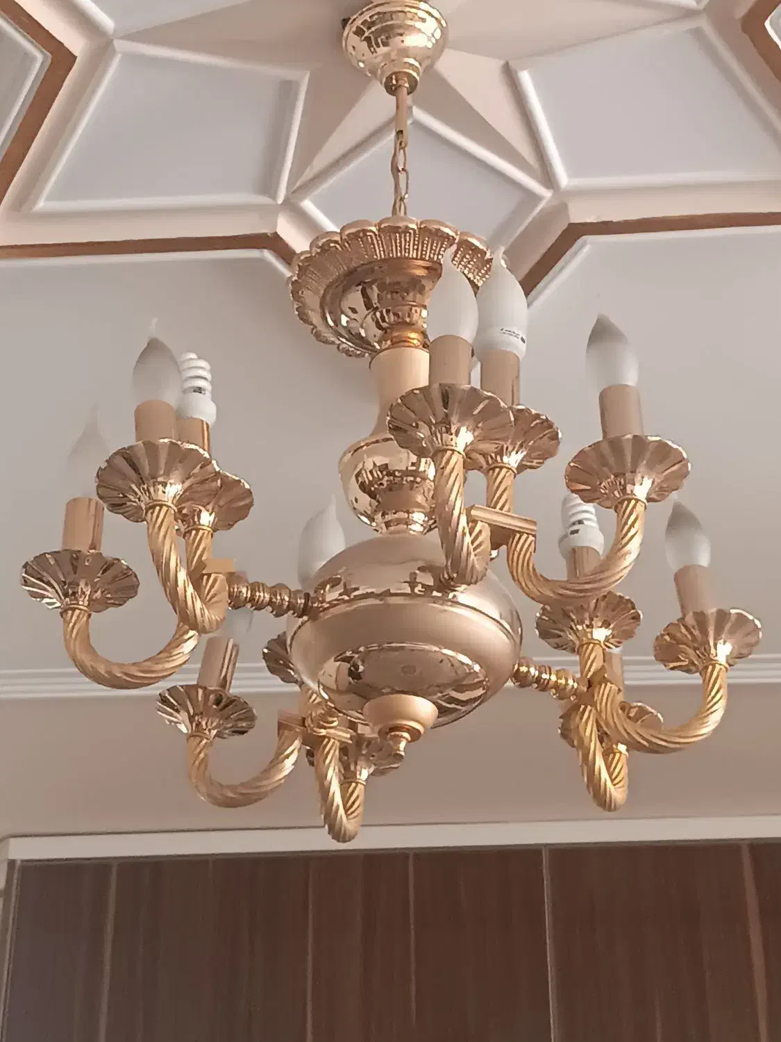 لوستر برنجی اب طلا|لوستر و چراغ آویز|سبزوار, توحیدشهر|دیوار