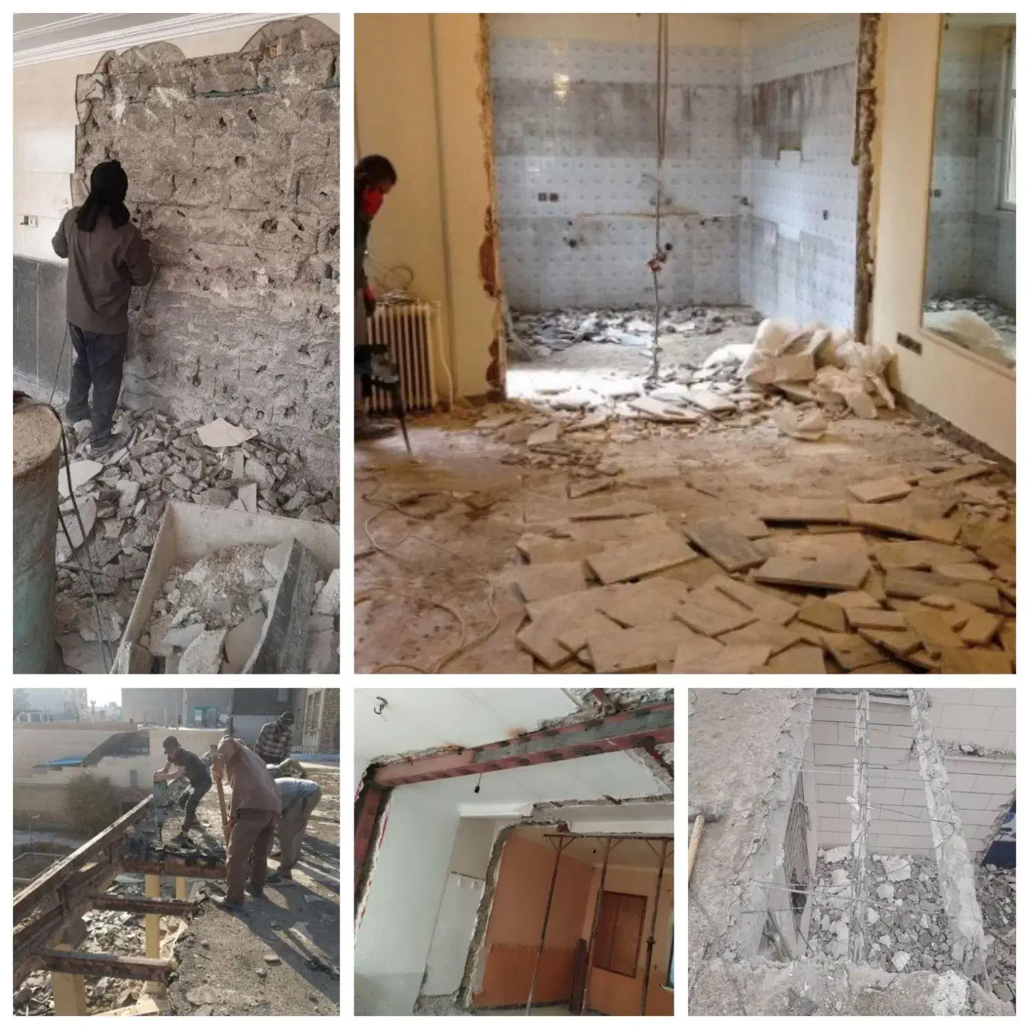 تخریب و کنده کاری،استا بنا،پلاستر،سیمان سفید،نرمه|خدمات پیشه و مهارت|بندرعباس, |دیوار