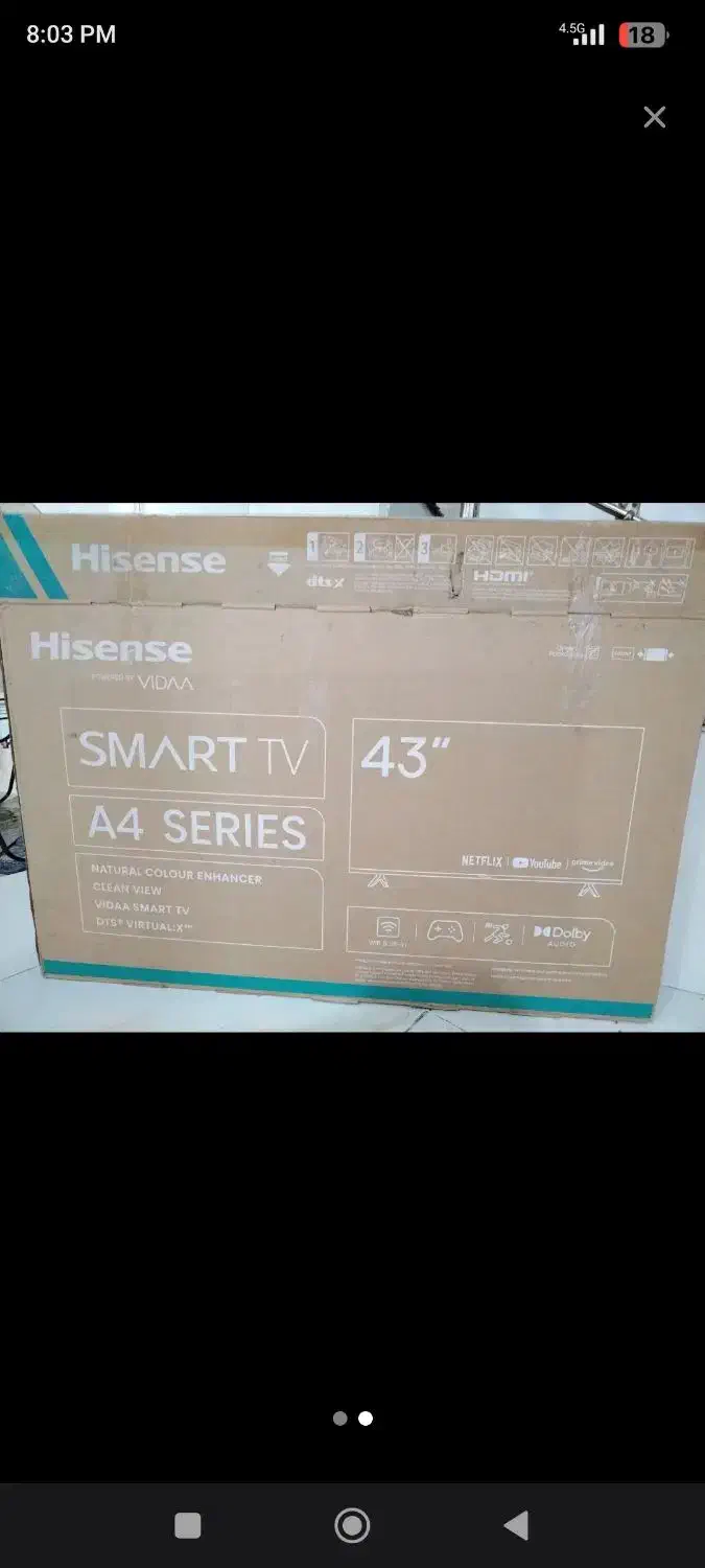 تلویزیون 43 هایسنس 43 ابند اصلی|تلویزیون و پروژکتور|اهواز, شریعتی جنوبی|دیوار