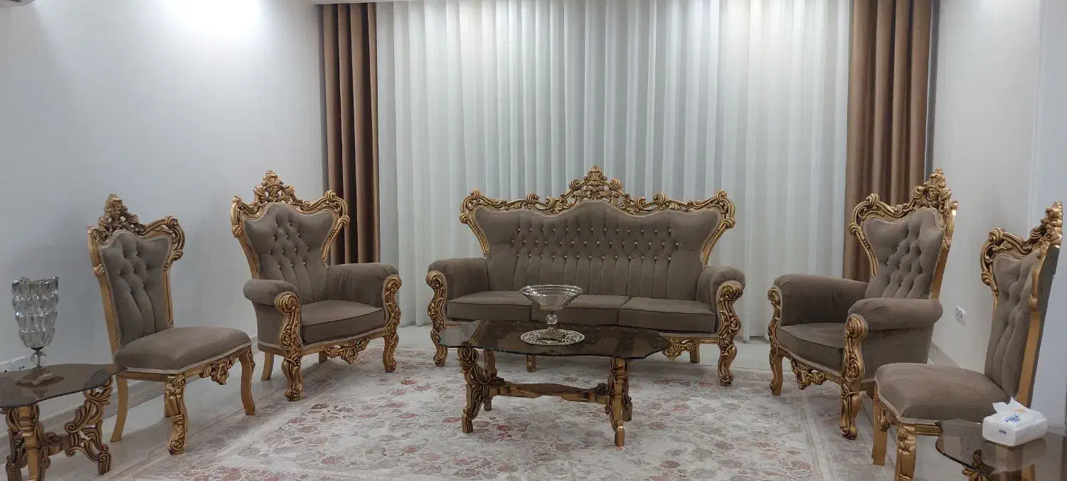 مبل ۷ نفره چوب راش|مبلمان خانگی و میز عسلی|قم, حنیف نژاد|دیوار