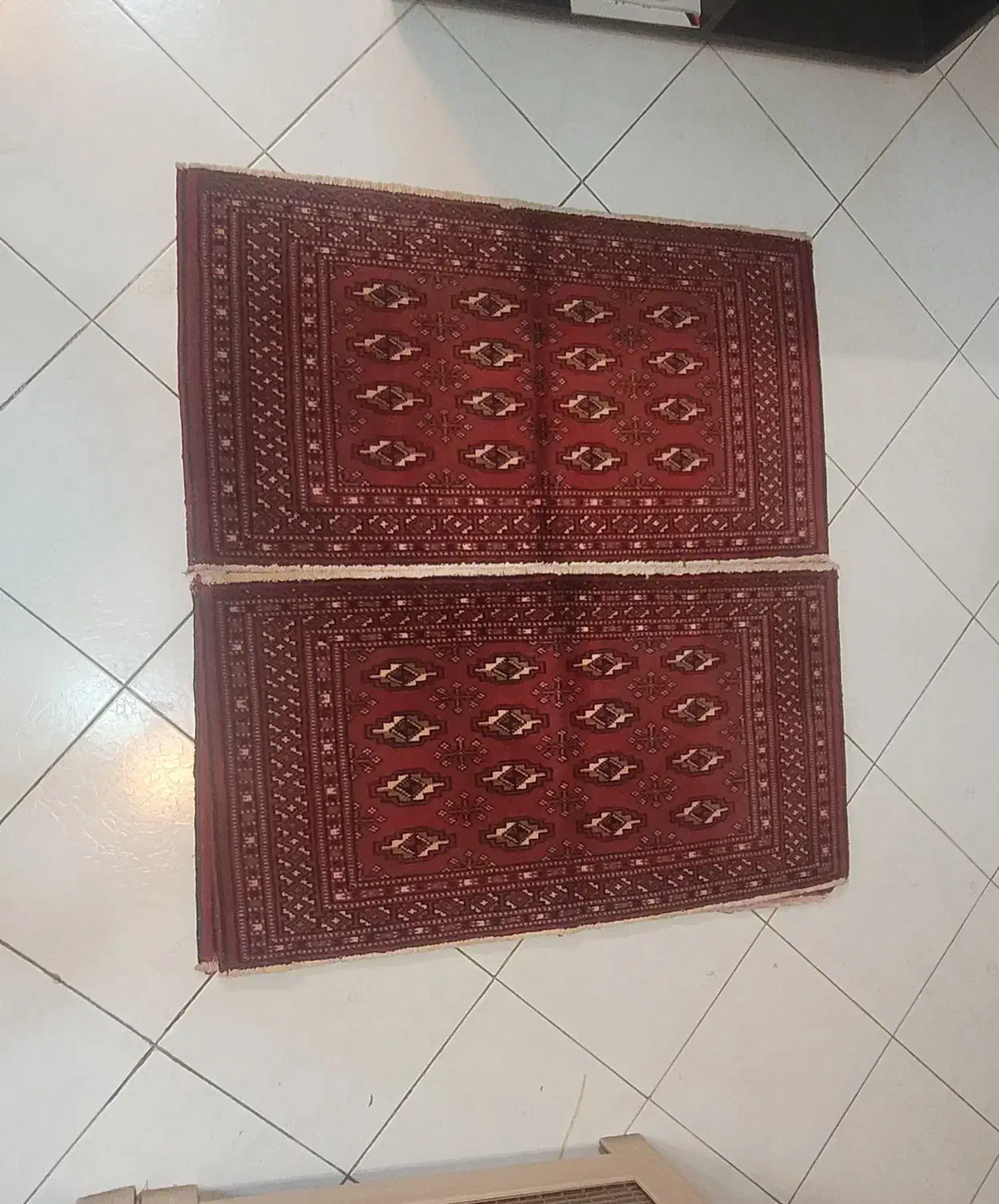 قالیچه و پشتی ترکمن دستبافت سالم|فرش|تهران, فلسطین (میدان انقلاب)|دیوار