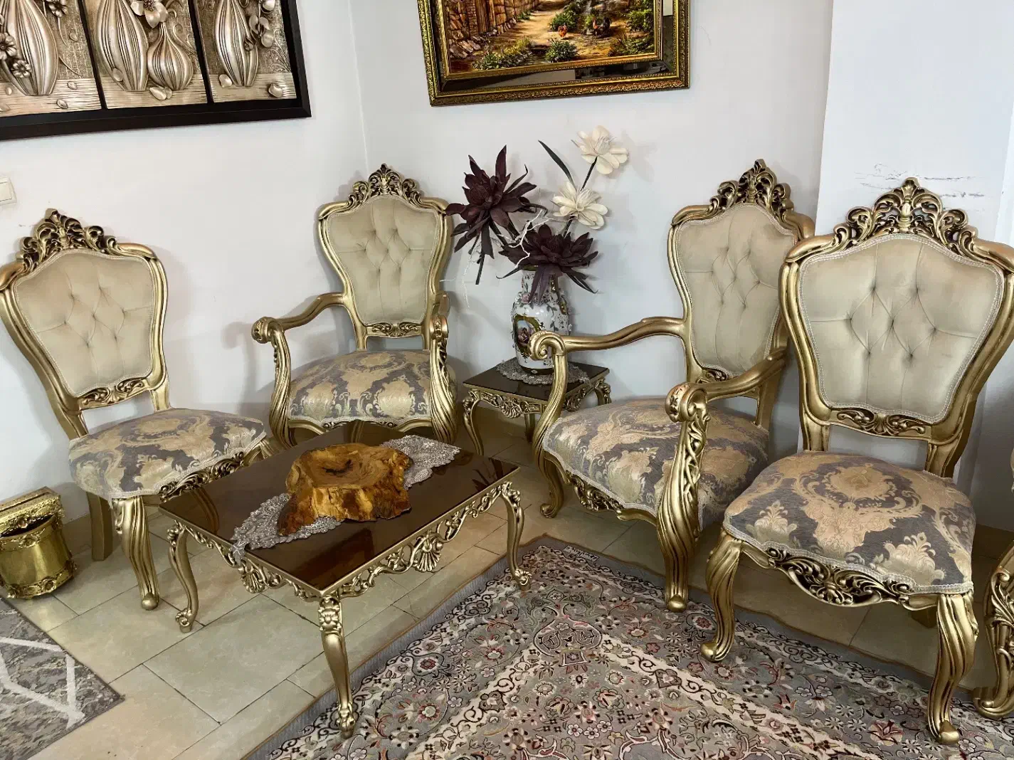 مبل سلطنتی 9نفره|مبلمان خانگی و میز عسلی|ورامین, ورامین|دیوار