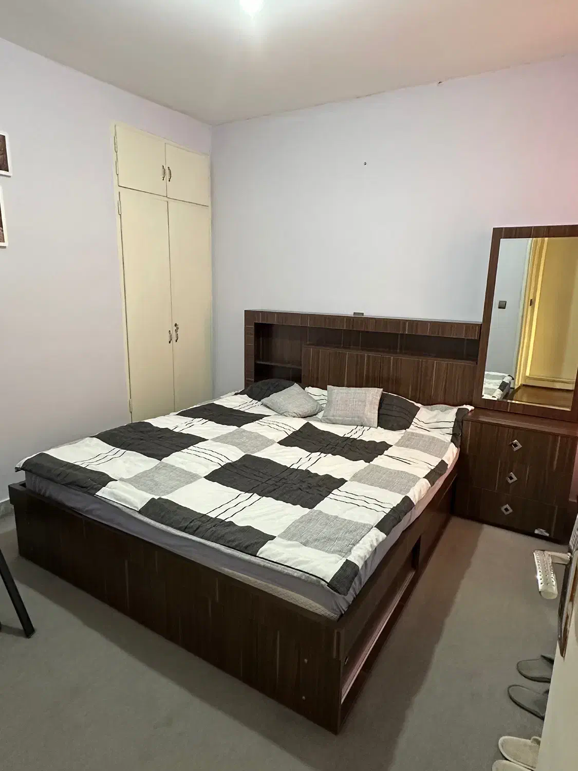 سرویس خواب و مبلمان تمام چوب درحد نو|تخت و سرویس خواب|مشکین‌دشت, |دیوار