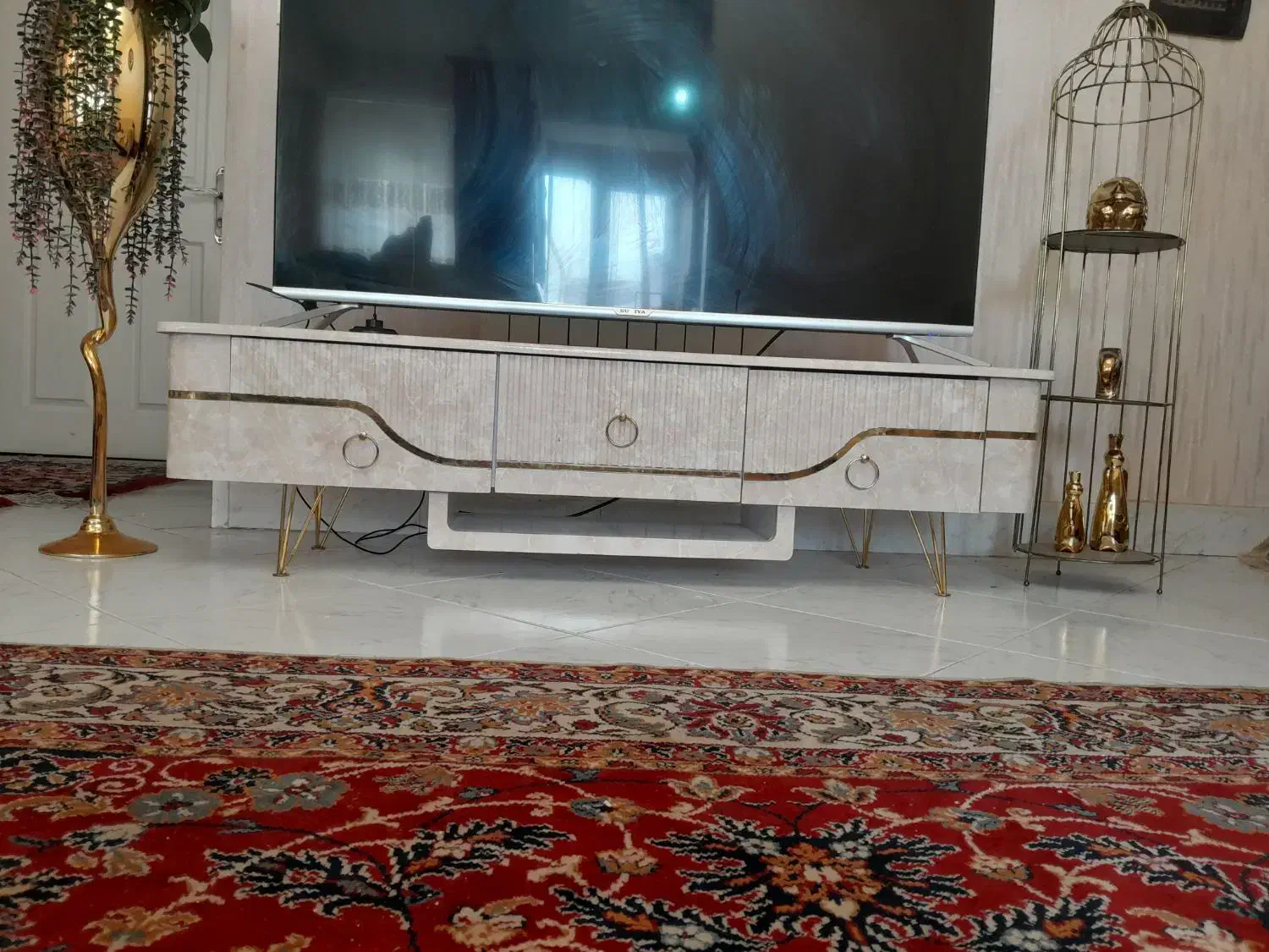 آینه و کنسول چوبی و میز تلویزیون|بوفه، ویترین، کنسول|تبریز, |دیوار