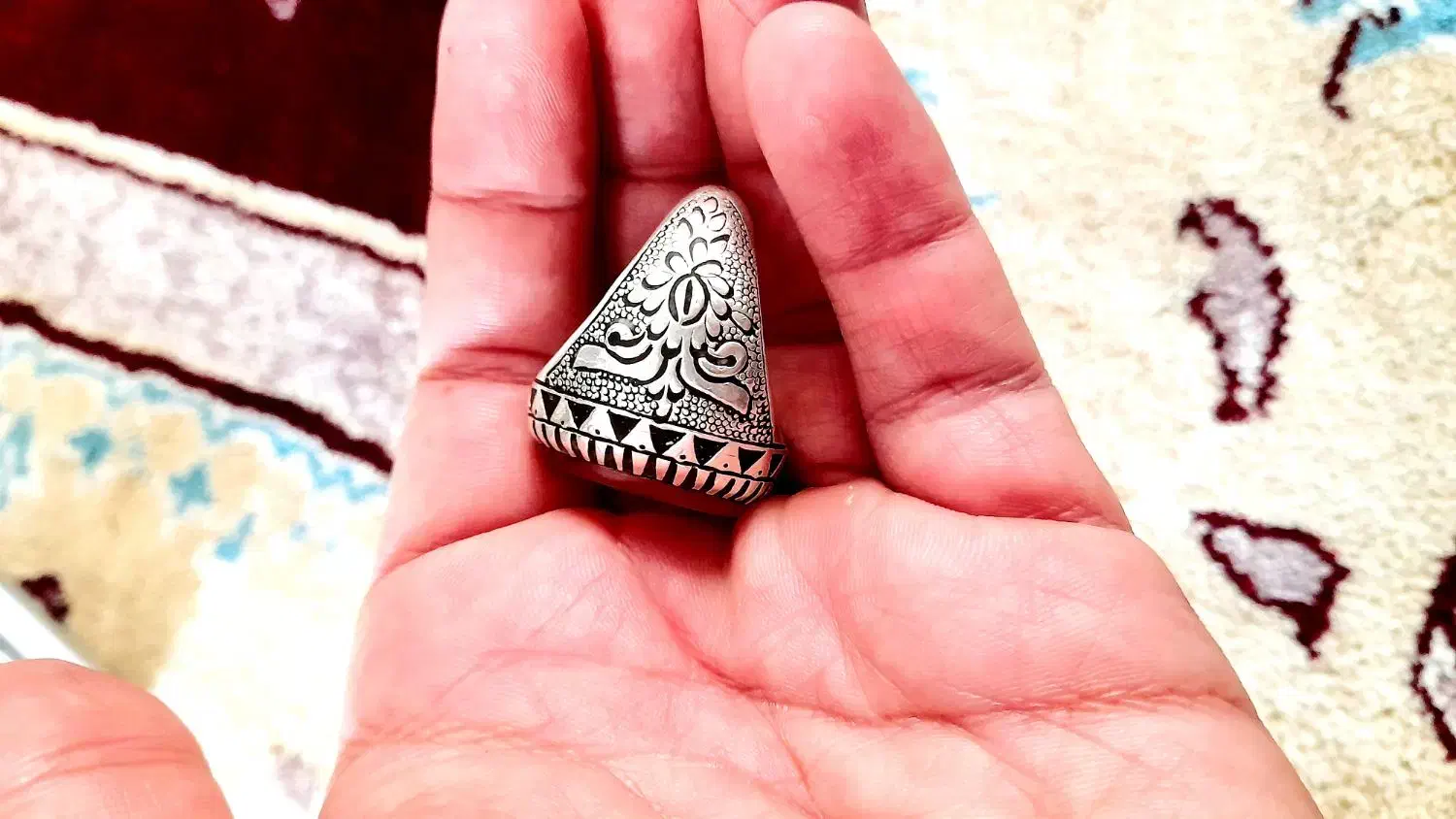 انگشتر نقره عقیق خط|جواهرات|خرم‌آباد, |دیوار