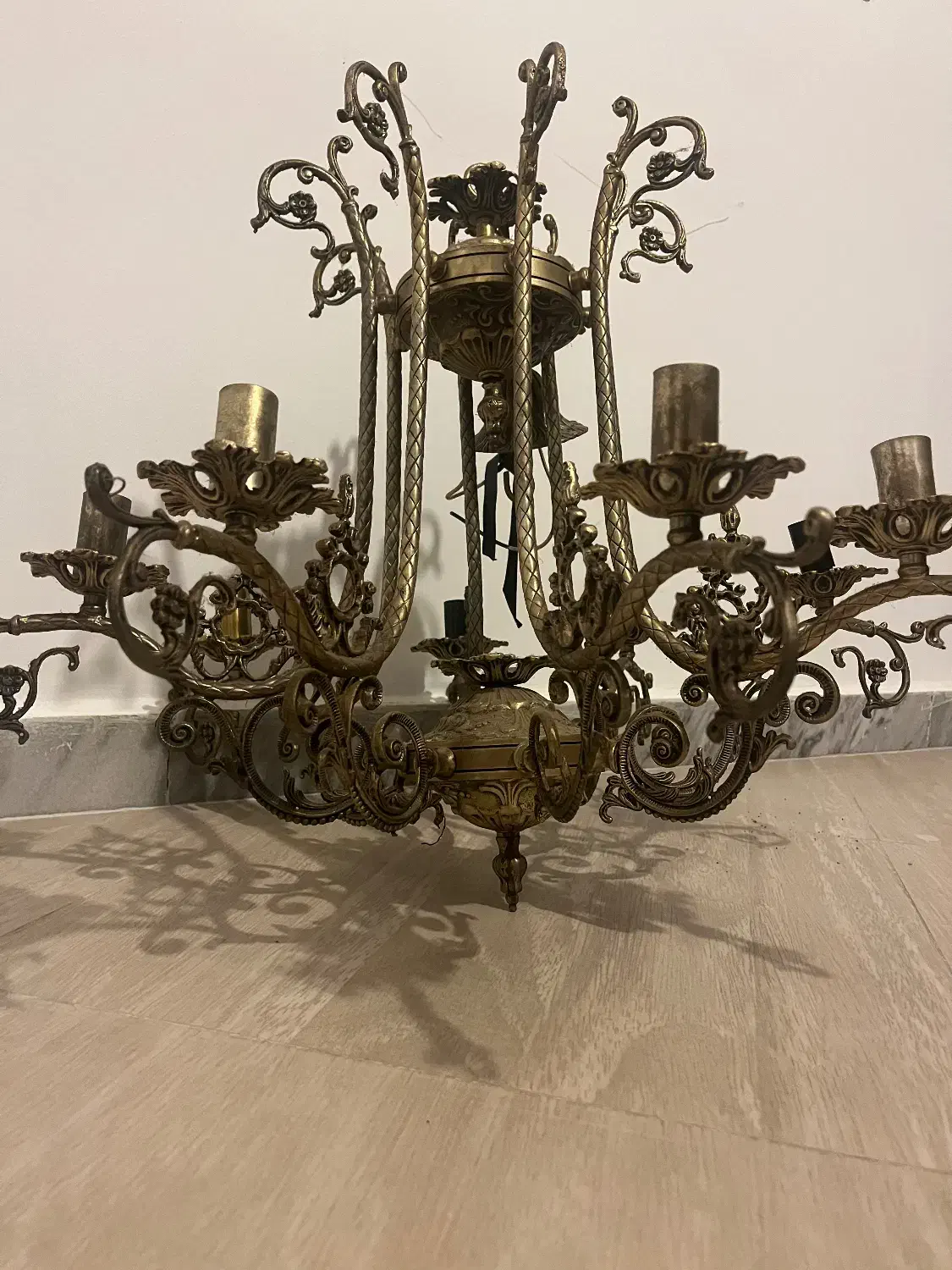 لوستر برنزی|لوستر و چراغ آویز|کرج, کرج نو|دیوار