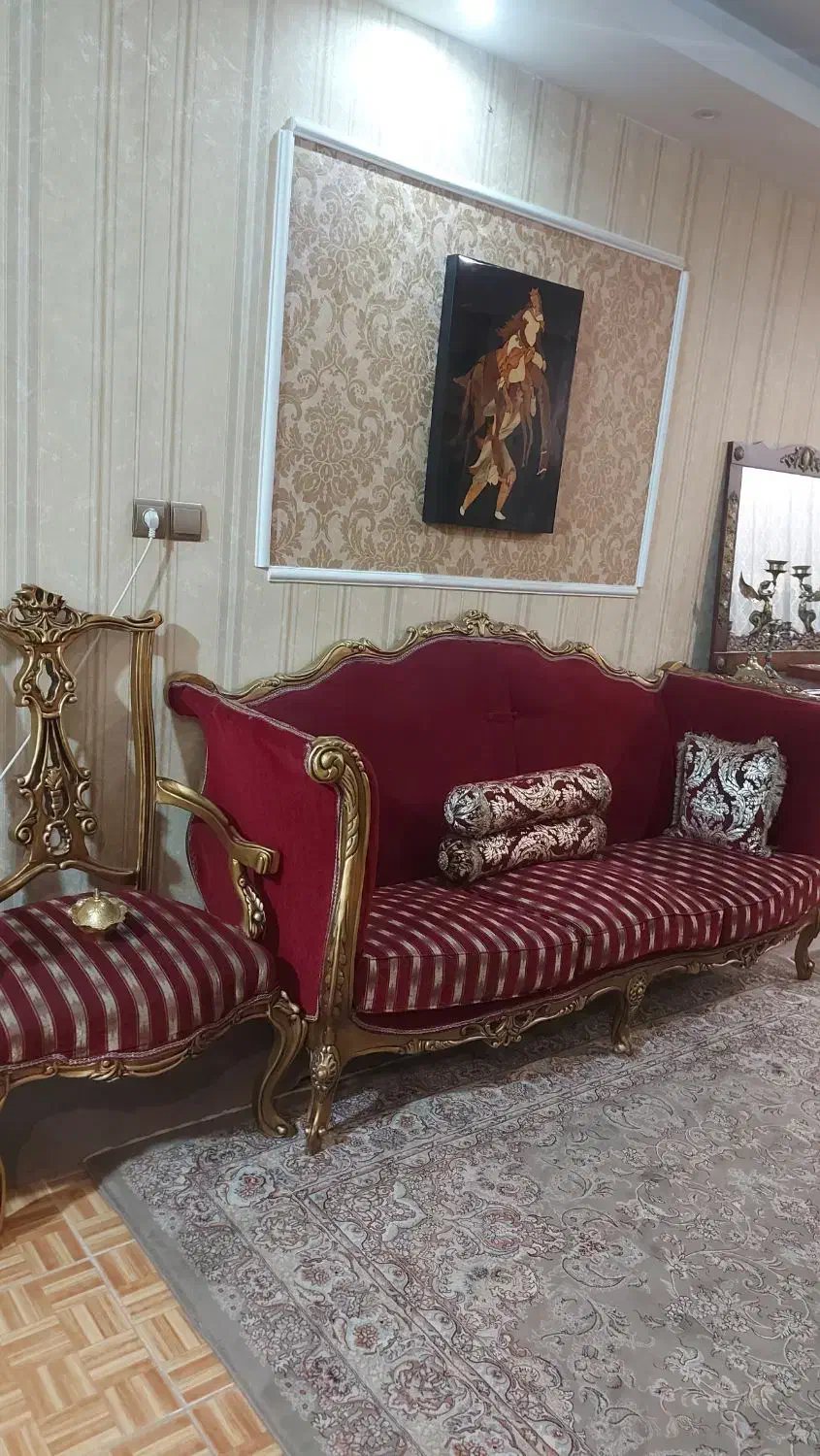 غذا خوری و مبل تمام چوب ۷ نفره|میز و صندلی غذاخوری|رباطکریم, رباطکریم|دیوار